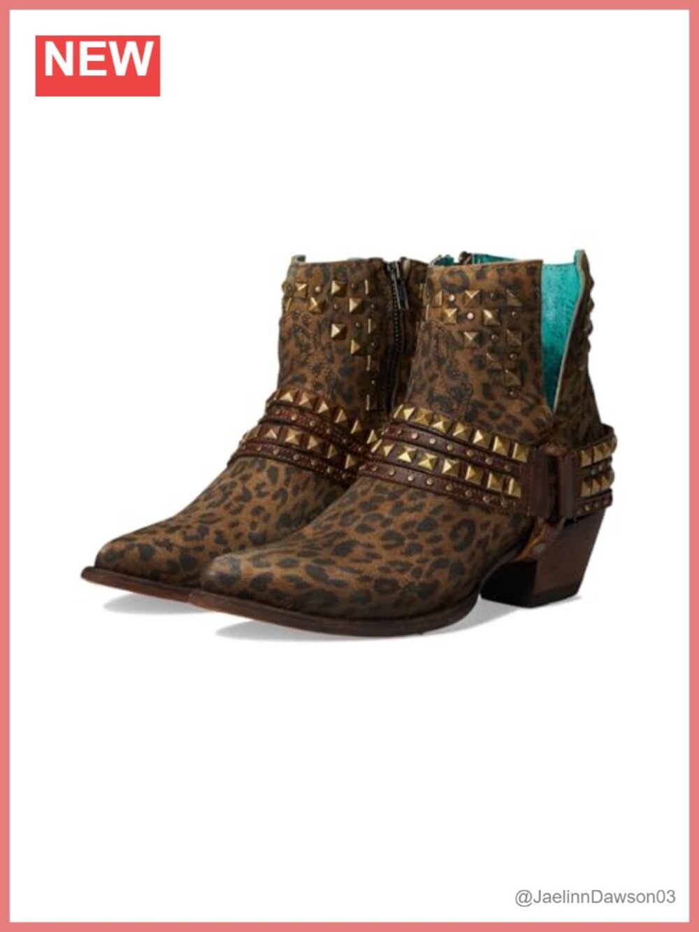Leather Ankle Bootie Pointed Toe Cuban Heel Zip-Up Boot